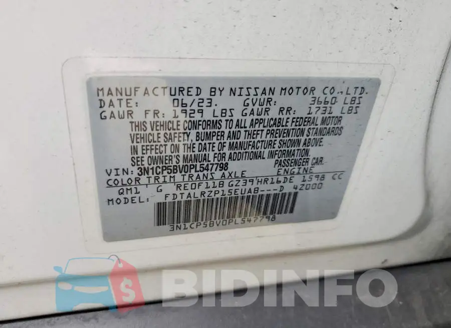 3N1CP5BV0PL547798 Photo# 14