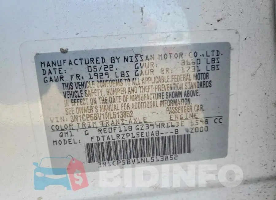 3N1CP5BV1NL513852 Photo# 12