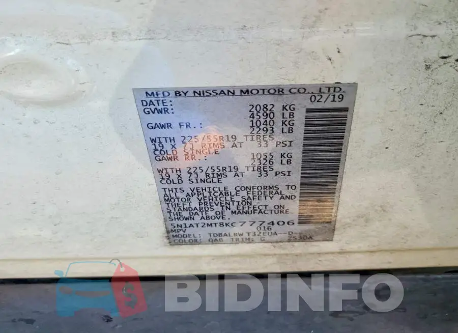 5N1AT2MT8KC777406 Photo# 13