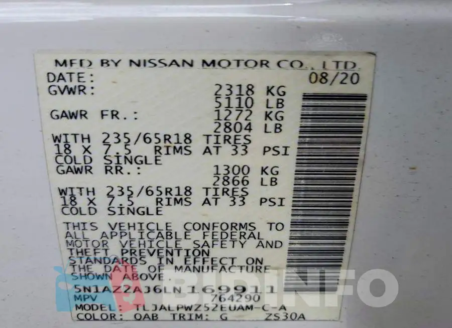 5N1AZ2AJ6LN169911 Photo# 13