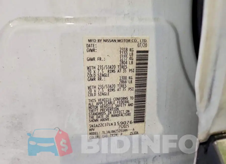 5N1AZ2CJ7LN159076 Photo# 14