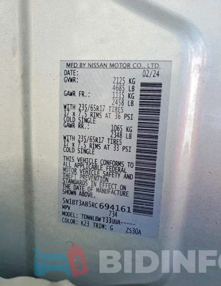 5N1BT3AB5RC694161 Photo# 12