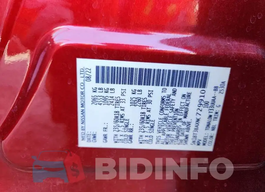 5N1BT3BAXNC729910 Photo# 13