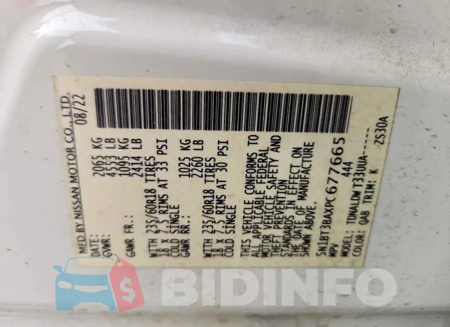5N1BT3BAXPC677665 Photo# 12