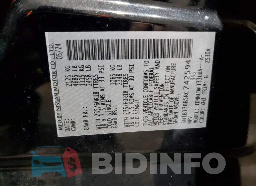 5N1BT3BB5RC742594 Photo# 14
