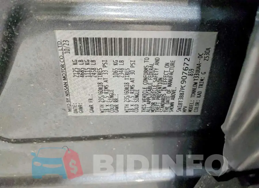 5N1BT3BB7PC907672 Photo# 13