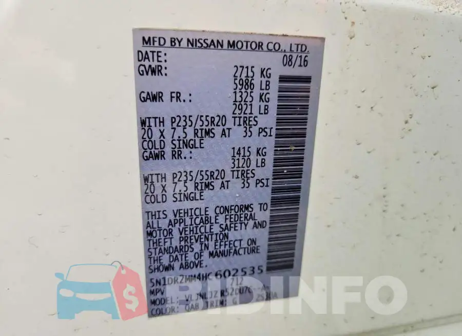5N1DR2MM4HC602535 Photo# 14