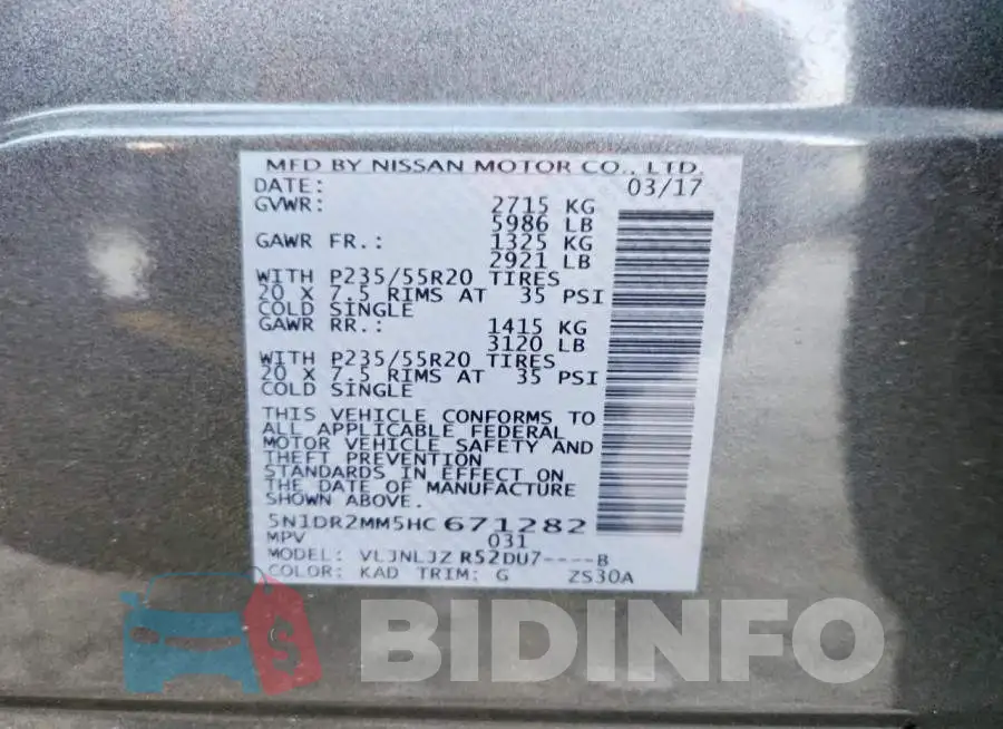 5N1DR2MM5HC671282 Photo# 14
