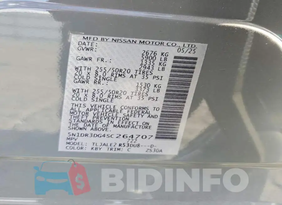 5N1DR3DG4SC264707 Photo# 13