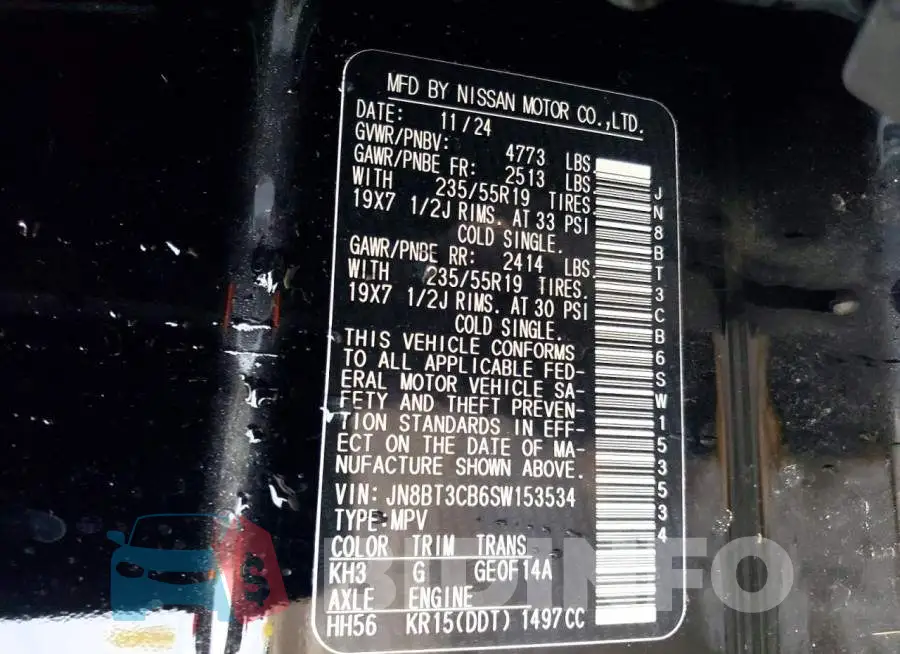 JN8BT3CB6SW153534 Photo# 13