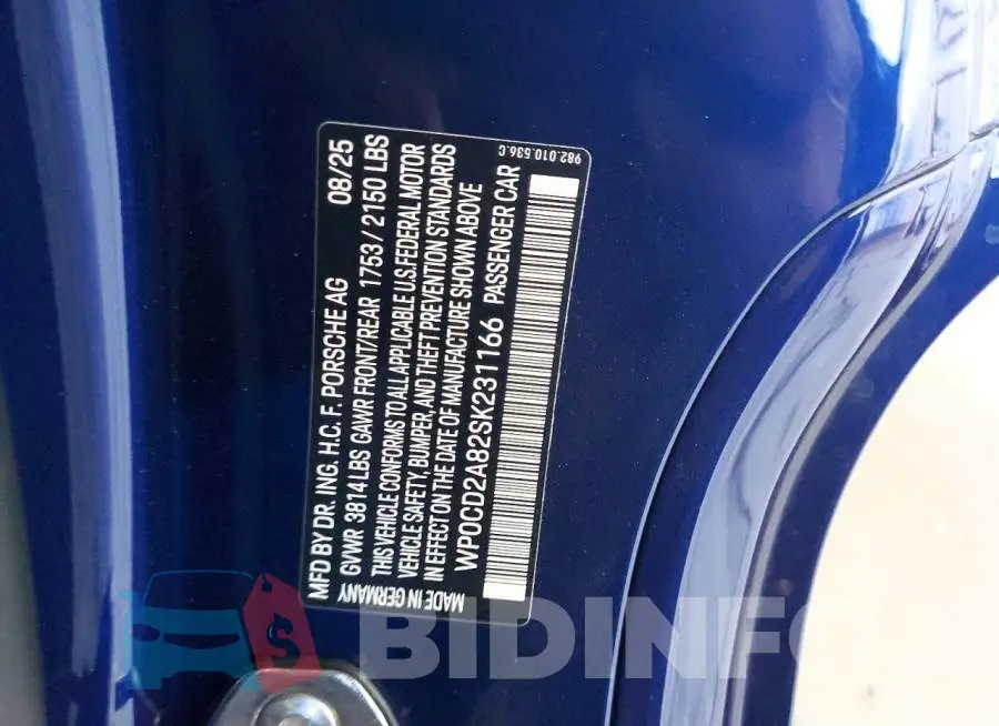 WP0CD2A82SK231166 Photo# 13
