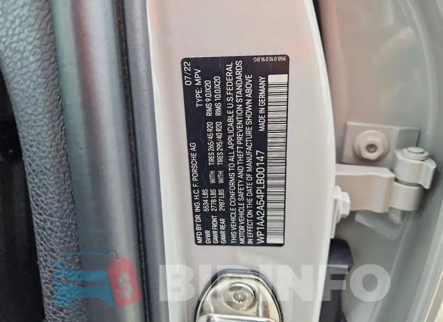 WP1AA2A54PLB00147 Photo# 12