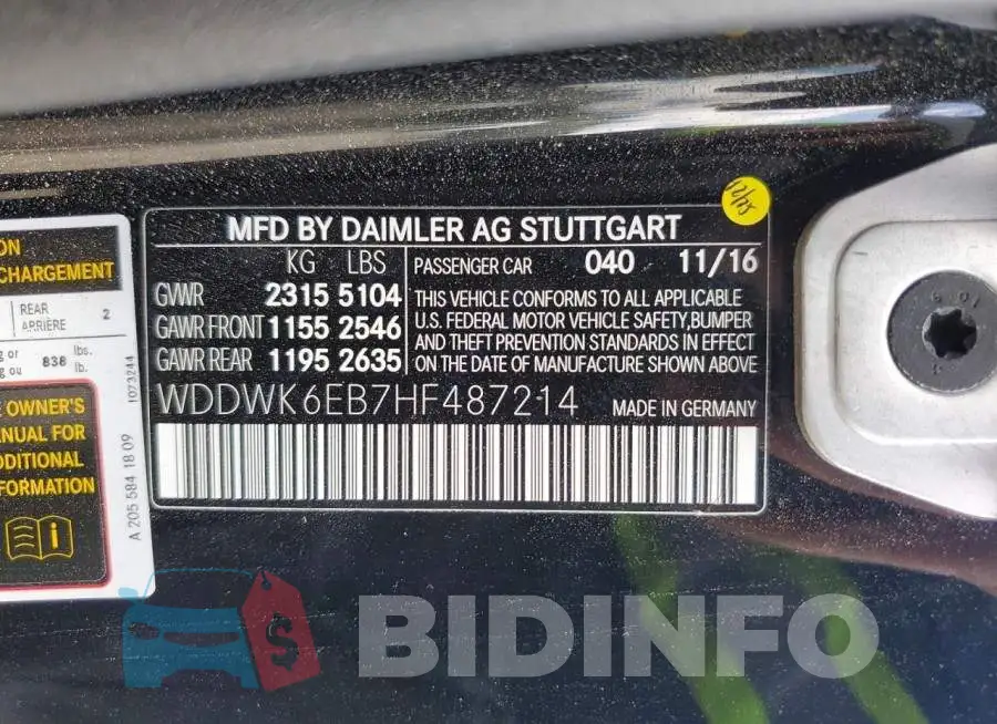 WDDWK6EB7HF487214 Photo# 12