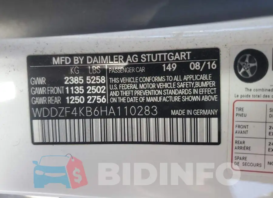WDDZF4KB6HA110283 Photo# 12