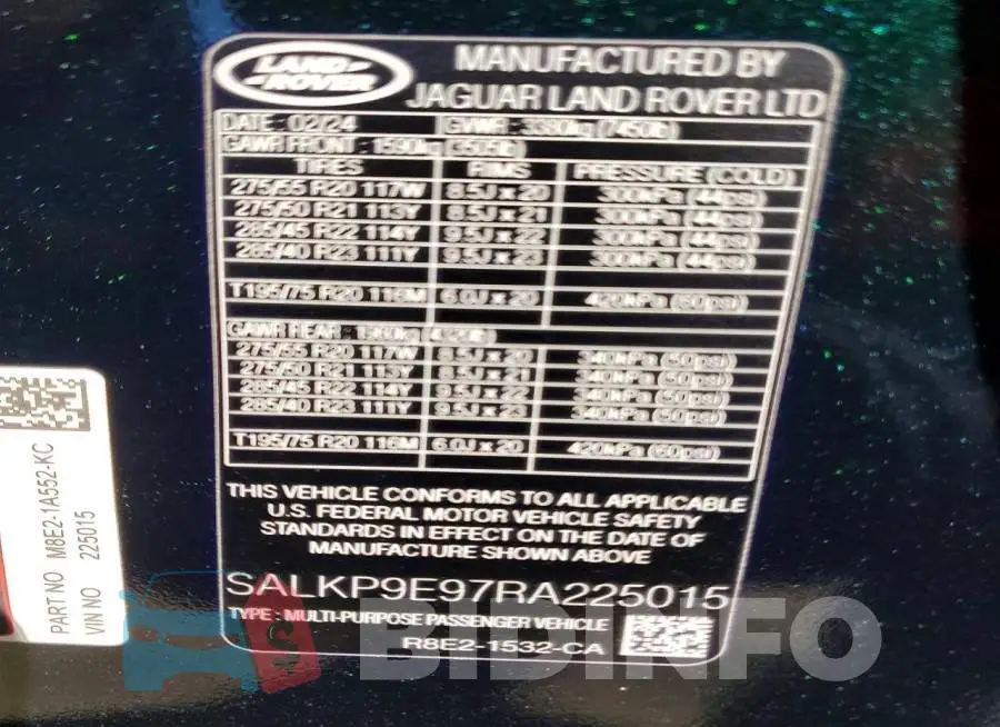SALKP9E97RA225015 Photo# 13