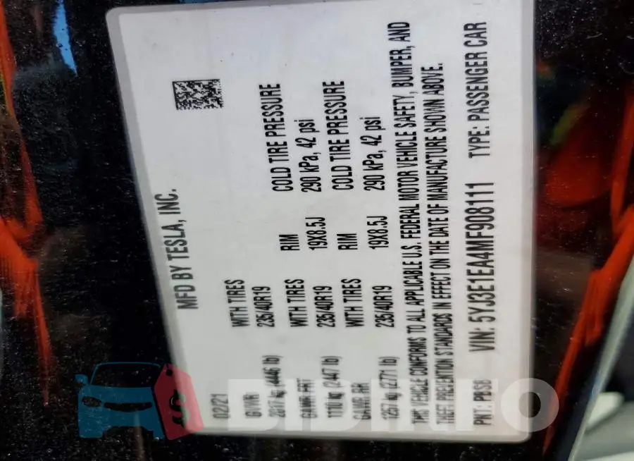 5YJ3E1EA4MF908111 Photo# 12