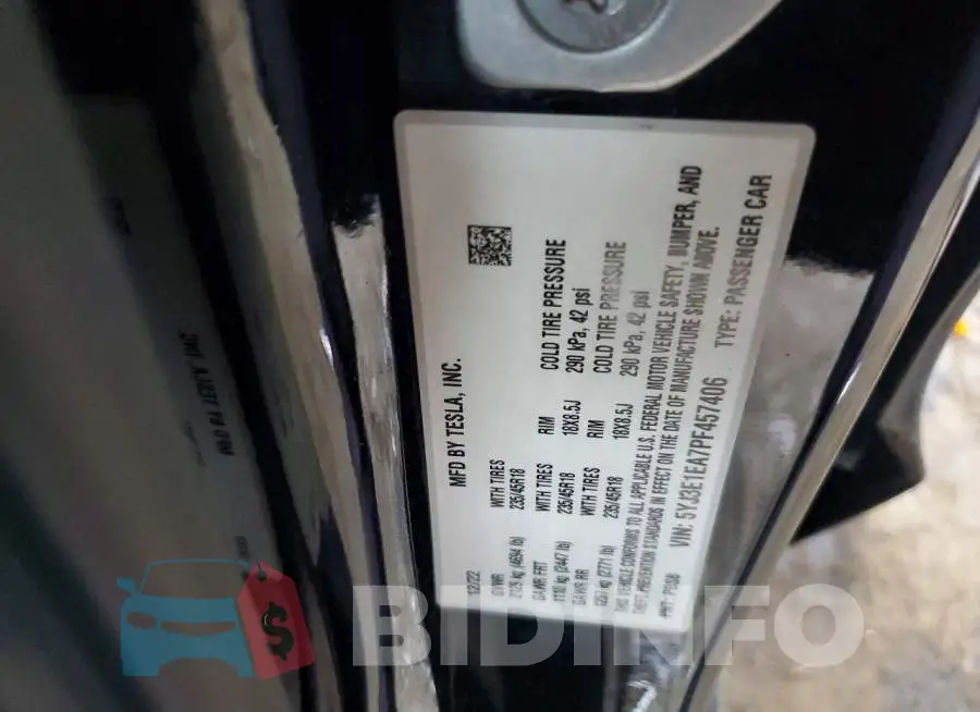 5YJ3E1EA7PF457406 Photo# 12