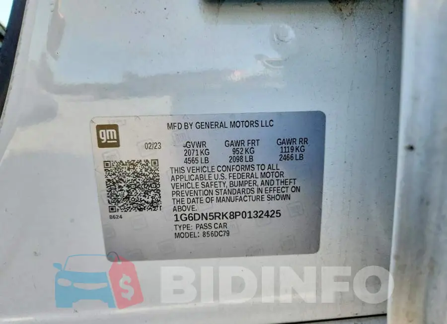 1G6DN5RK8P0132425 Photo# 12
