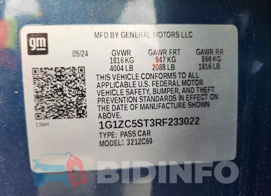 1G1ZC5ST3RF233022 Photo# 13