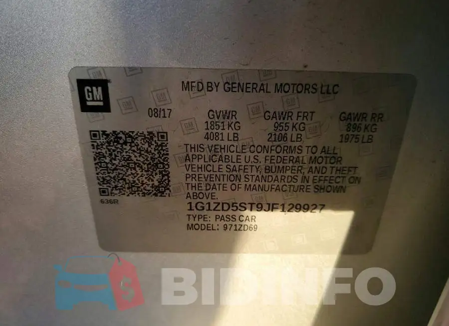 1G1ZD5ST9JF129927 Photo# 12