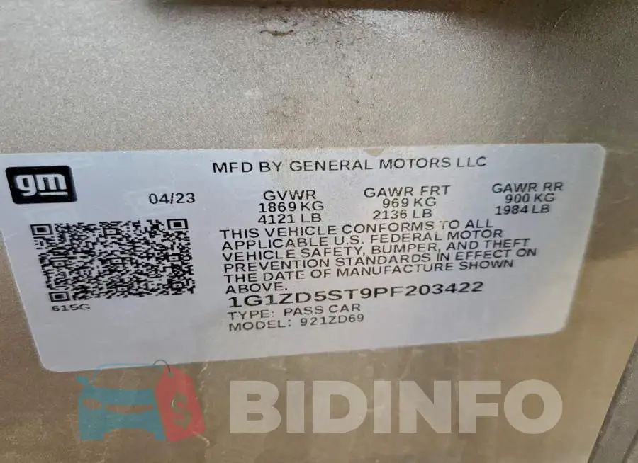 1G1ZD5ST9PF203422 Photo# 13