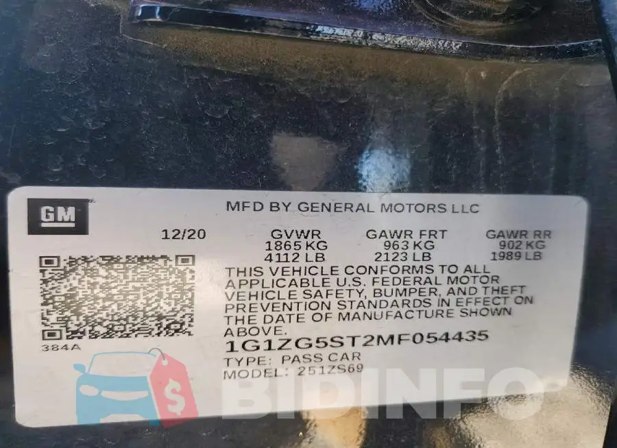 1G1ZG5ST2MF054435 Photo# 12