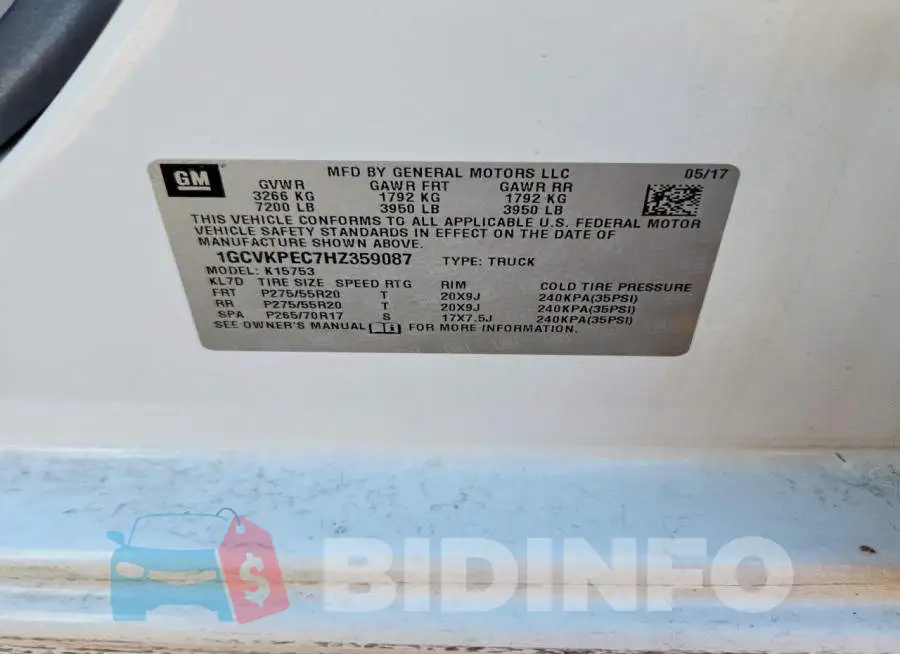 1GCVKPEC7HZ359087 Photo# 13