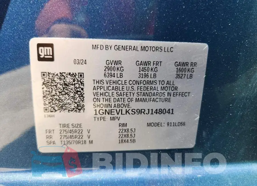 1GNEVLKS9RJ148041 Photo# 13