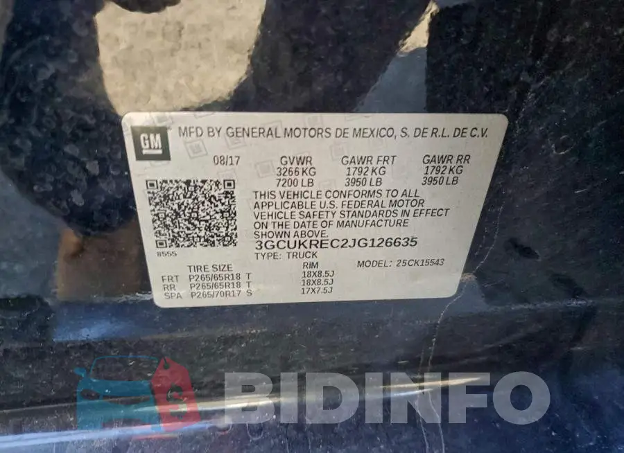 3GCUKREC2JG126635 Photo# 12