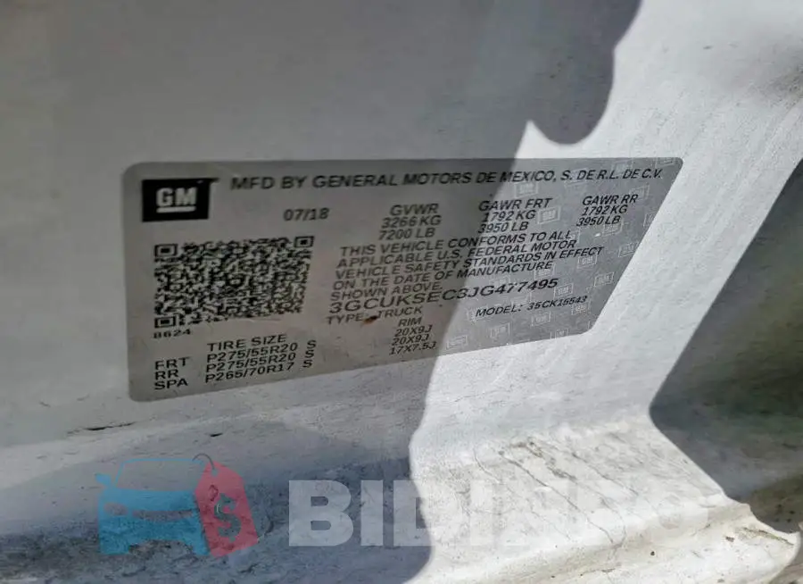 3GCUKSEC3JG477495 Photo# 12