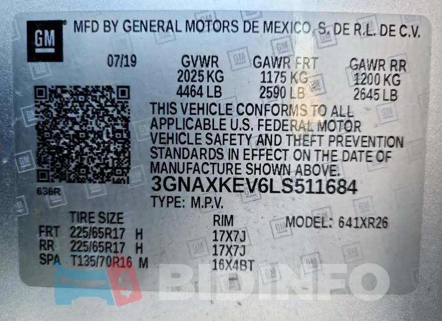 3GNAXKEV6LS511684 Photo# 13