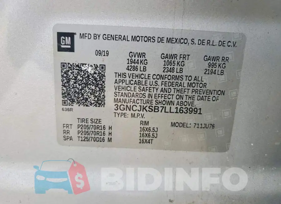 3GNCJKSB7LL163991 Photo# 14