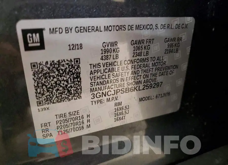 3GNCJPSB6KL259297 Photo# 13