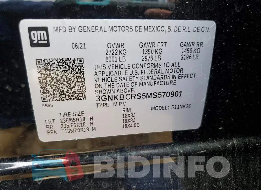 3GNKBCRS5MS570901 Photo# 14