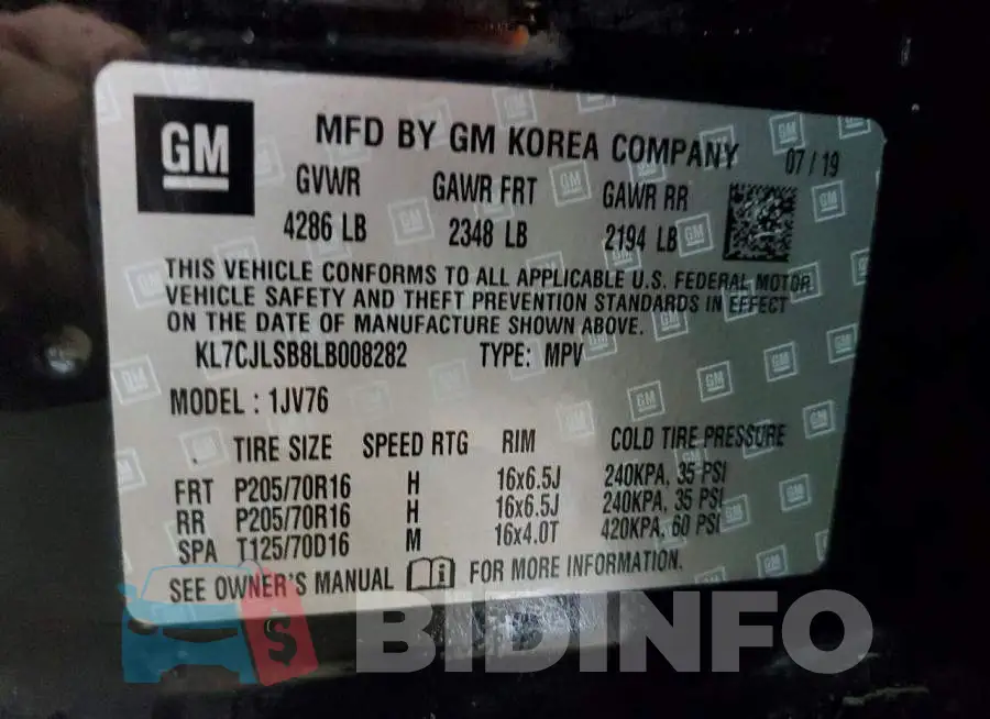 KL7CJLSB8LB008282 Photo# 13