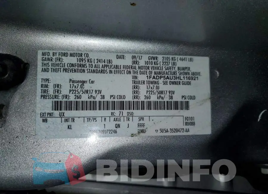 1FADP5AU3HL116921 Photo# 12