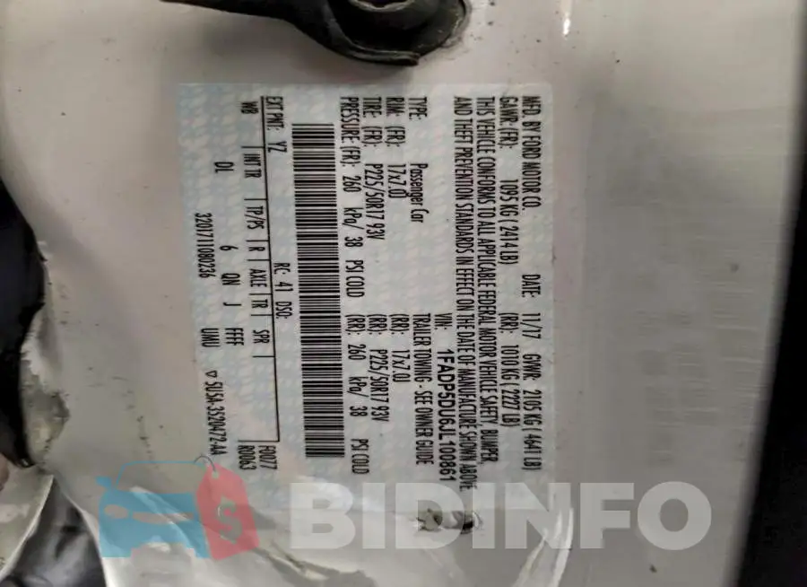 1FADP5DU6JL100861 Photo# 13