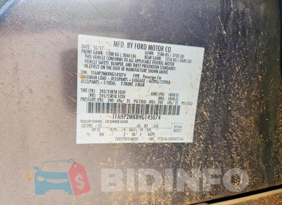 1FAHP2MK8HG145074 Photo# 12