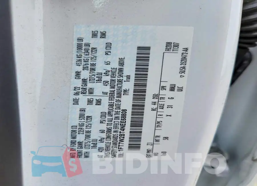 1FT7W2BT4NEE68808 Photo# 13