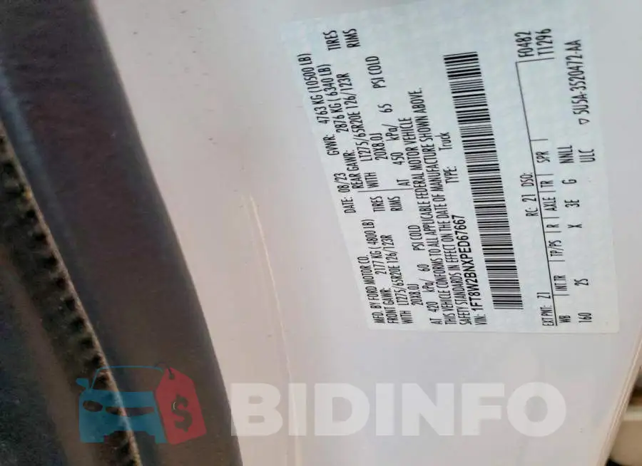 1FT8W2BNXPED67667 Photo# 12