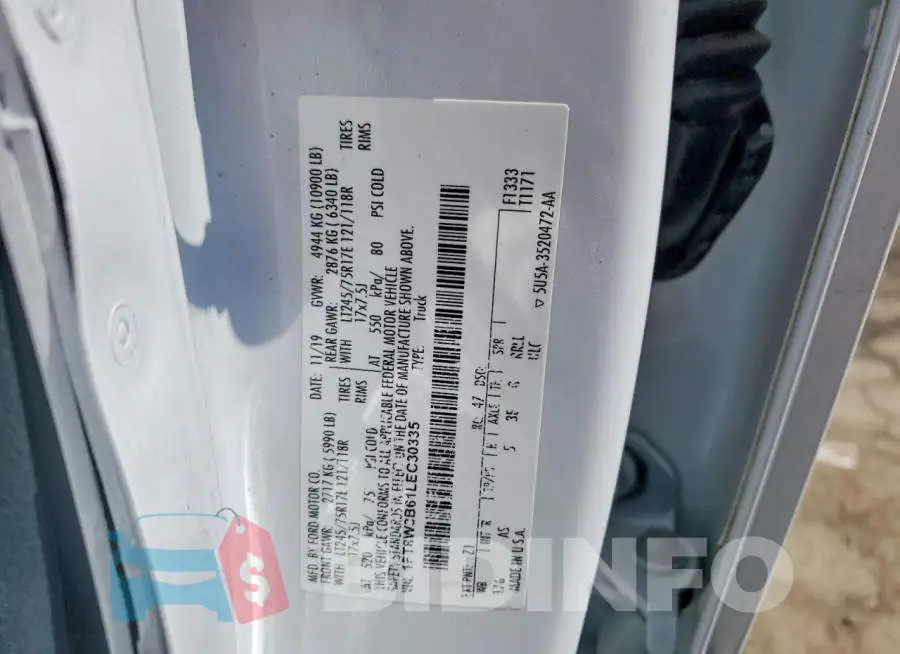 1FT8W3B61LEC30335 Photo# 12