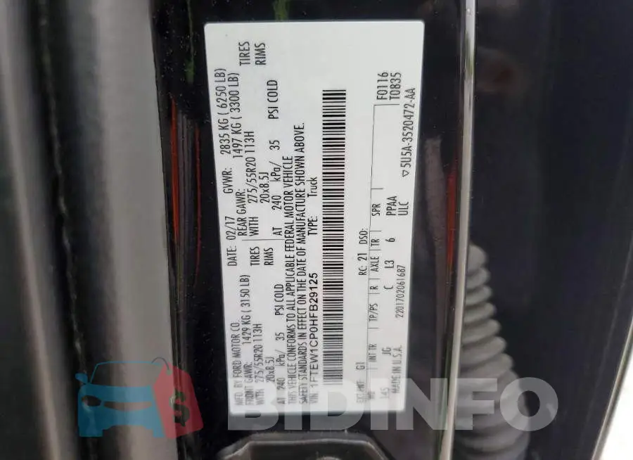 1FTEW1CP0HFB29125 Photo# 12