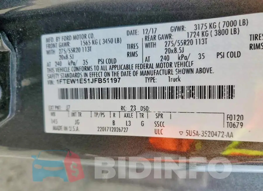 1FTEW1E51JFB51197 Photo# 12