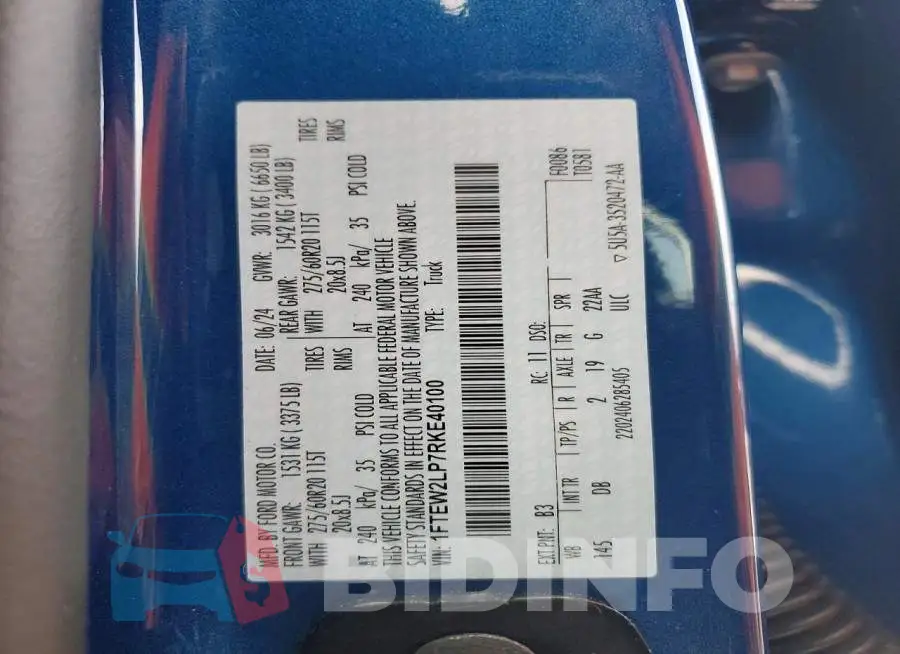 1FTEW2LP7RKE40100 Photo# 12