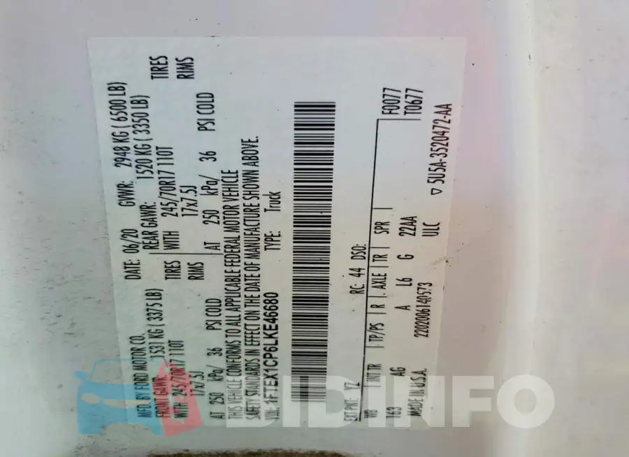 1FTEX1CP6LKE46680 Photo# 13