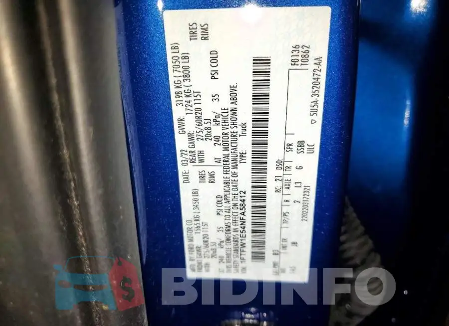 1FTFW1E54NFA58412 Photo# 12