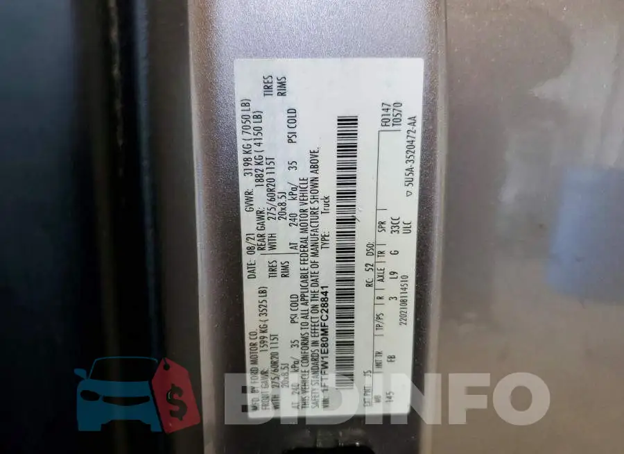 1FTFW1E80MFC28841 Photo# 12