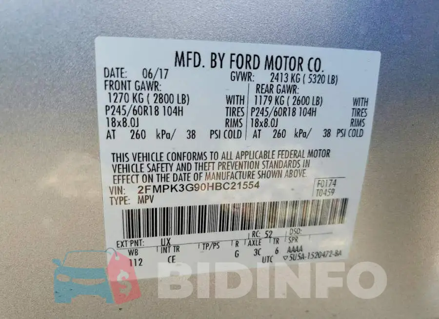 2FMPK3G90HBC21554 Photo# 13