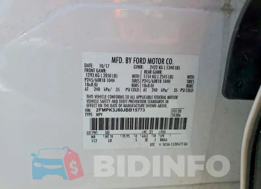 2FMPK3J80JBB15773 Photo# 14