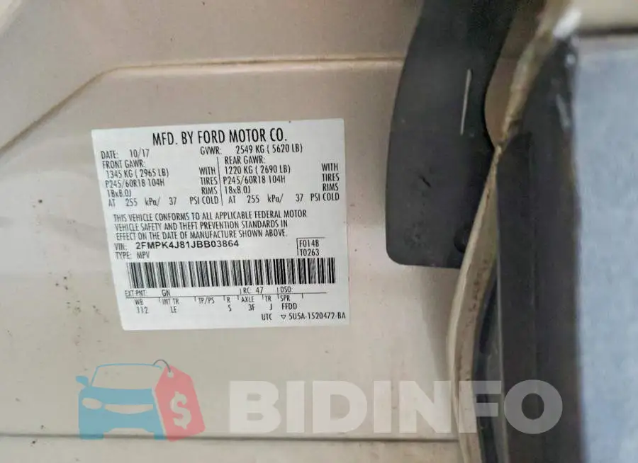 2FMPK4J81JBB03864 Photo# 13